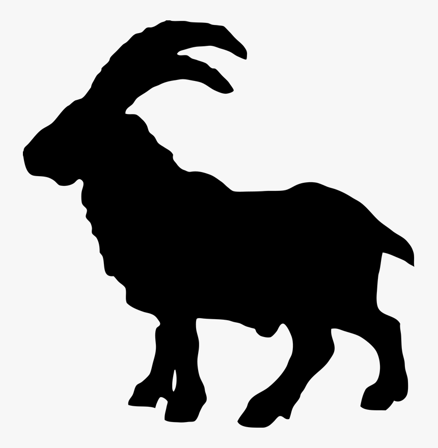 Goat Silhouette Sheep - Png Silhouette Goat, Transparent Png, Free Download