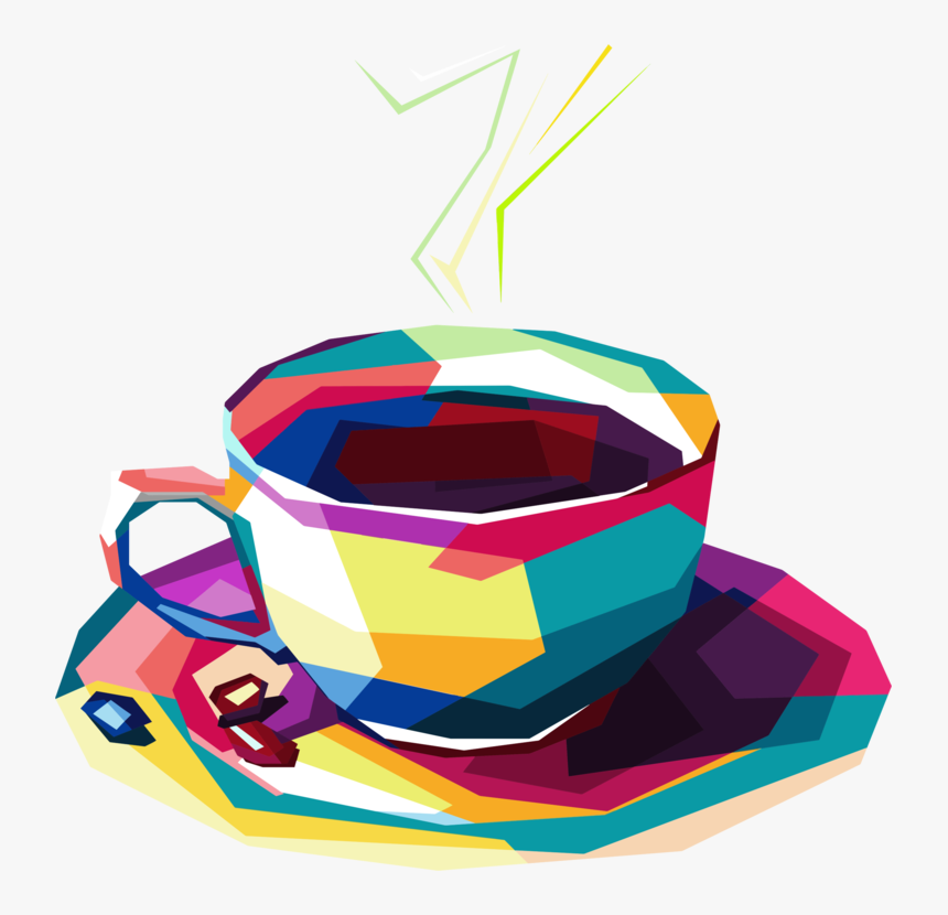 Geometric Coffee Pop Art By Rizkydwi123 - Pop Art Coffee, HD Png Download, Free Download