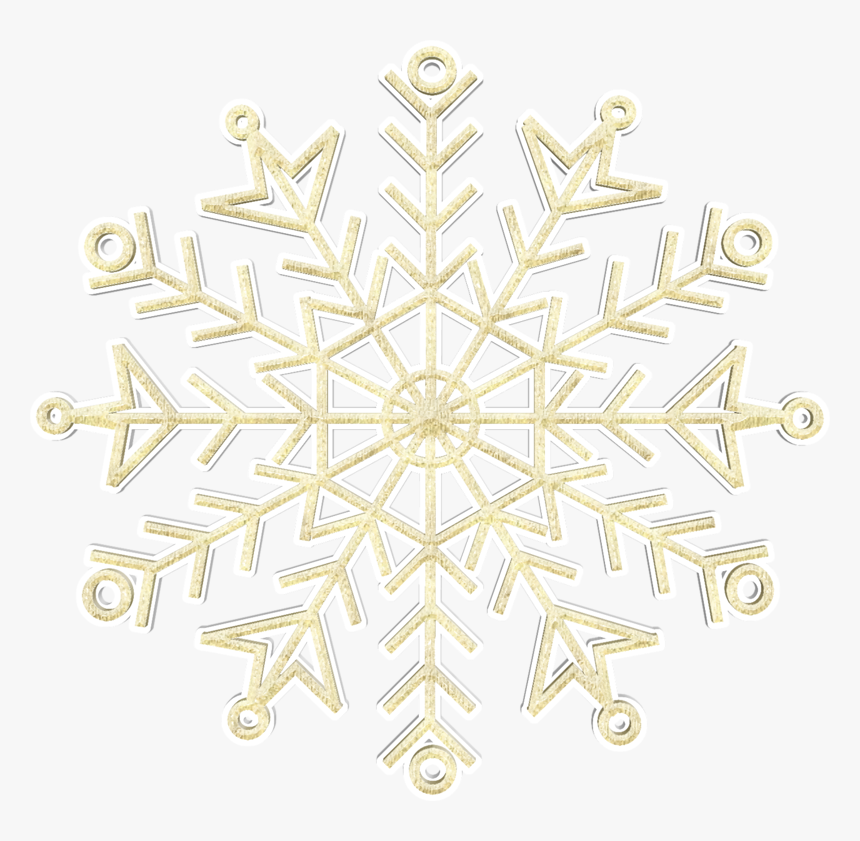 Golden Snowflakes Png Download - Line Art, Transparent Png, Free Download