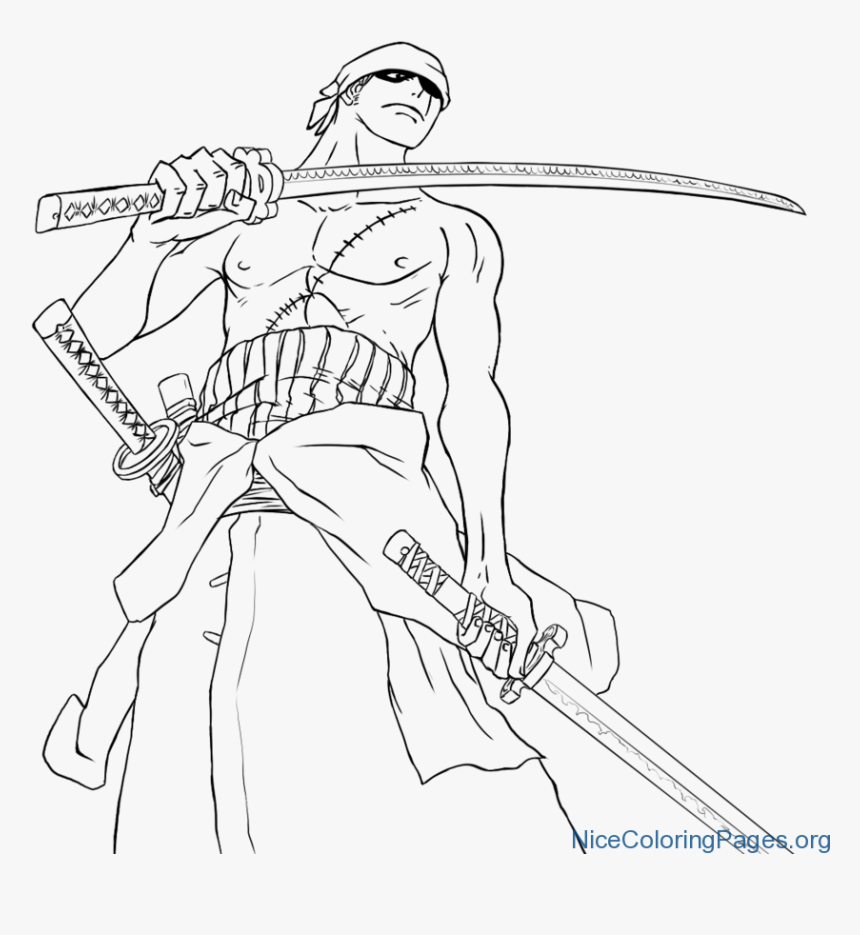 Unconditional Zoro Coloring Pages Imagination - Sketch, HD Png Download ...