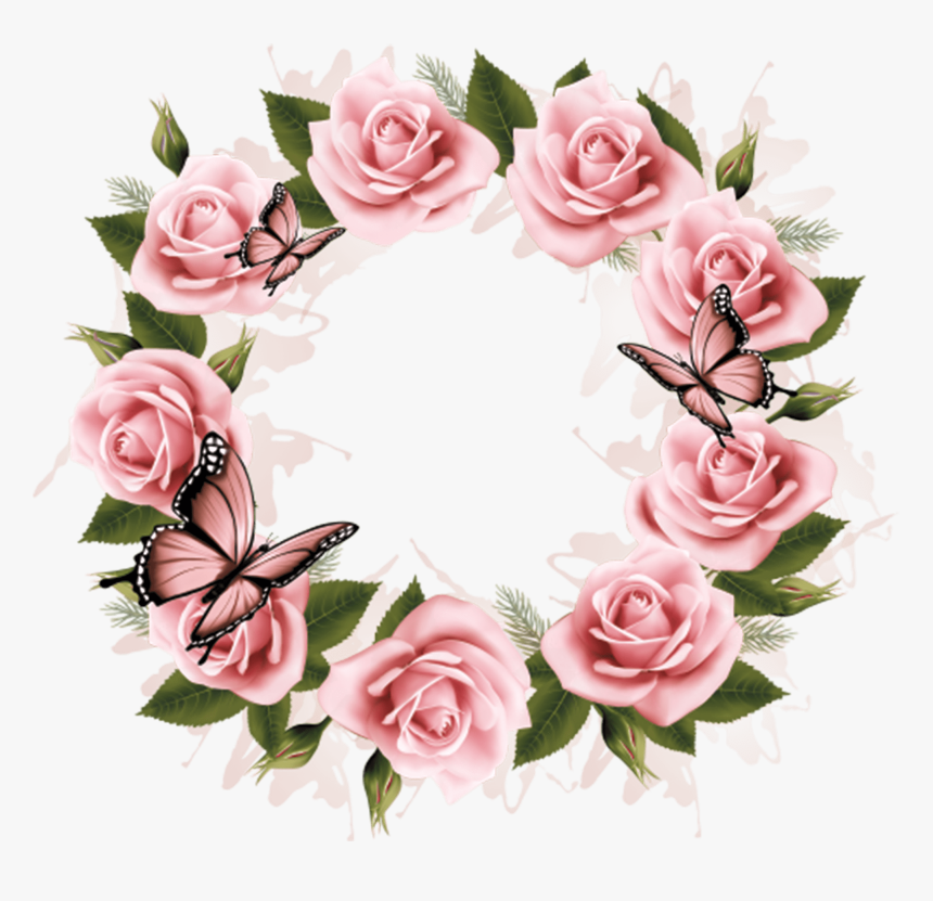 Beautiful Flowers With Butterflies, HD Png Download - kindpng