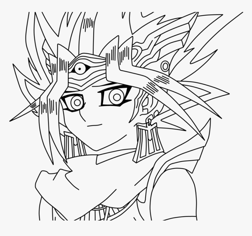 Yu Gi Oh Atem Yami Lineart By - Yugi Mutou, HD Png Download - kindpng