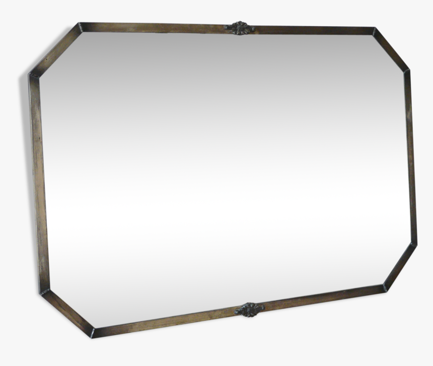 Art Deco Beveled Rectangular Mirror Frame Silver 80x54cm - Ceiling, HD Png Download, Free Download