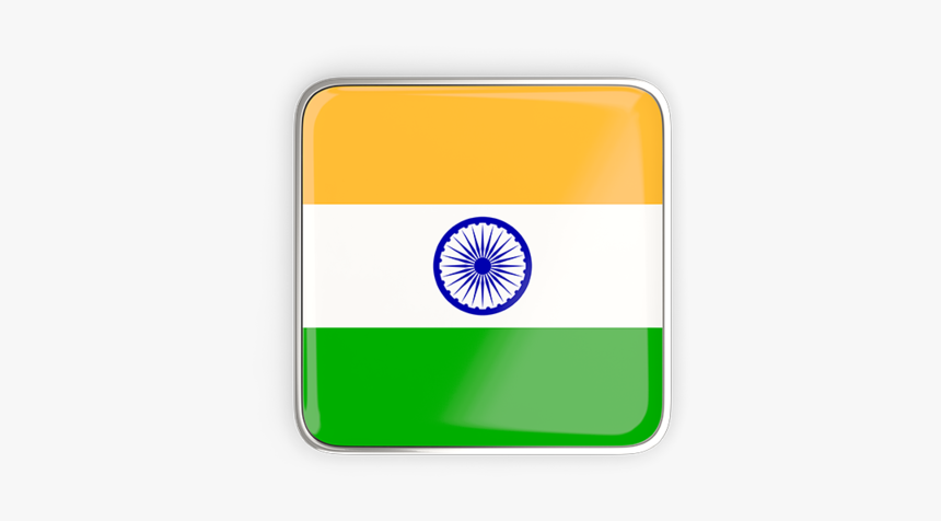 Square Icon With Metallic Frame - Flag Of India, HD Png Download, Free Download