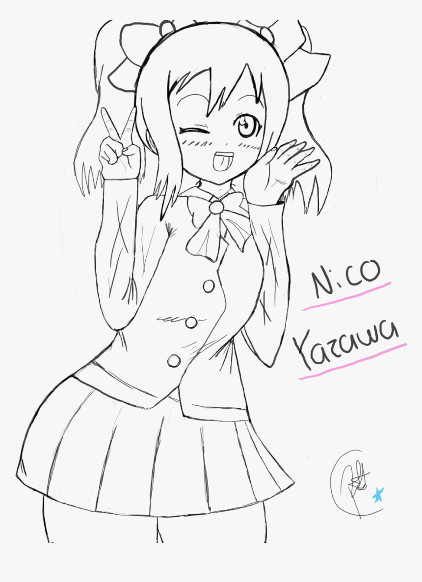 Nico Yazawa Ll - Line Art, HD Png Download, Free Download