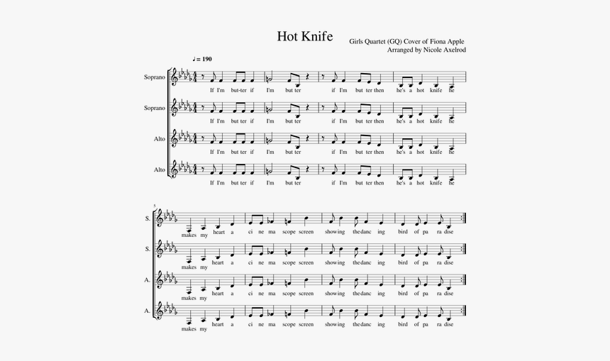 Hot Knife Sheet Music, HD Png Download, Free Download