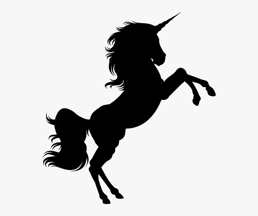 Animal, Creature, Equine, Fantasy, Fictional, Horn - Jumping Unicorn Silhouette, HD Png Download, Free Download