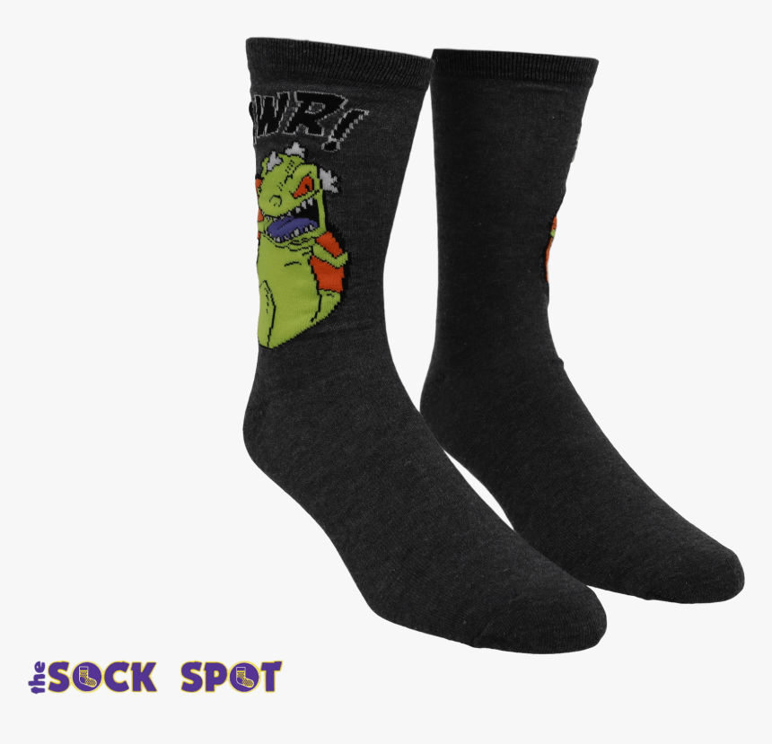 2 Pair Pack Nickelodeon Rugrats Reptar Socks - Sock, HD Png Download, Free Download