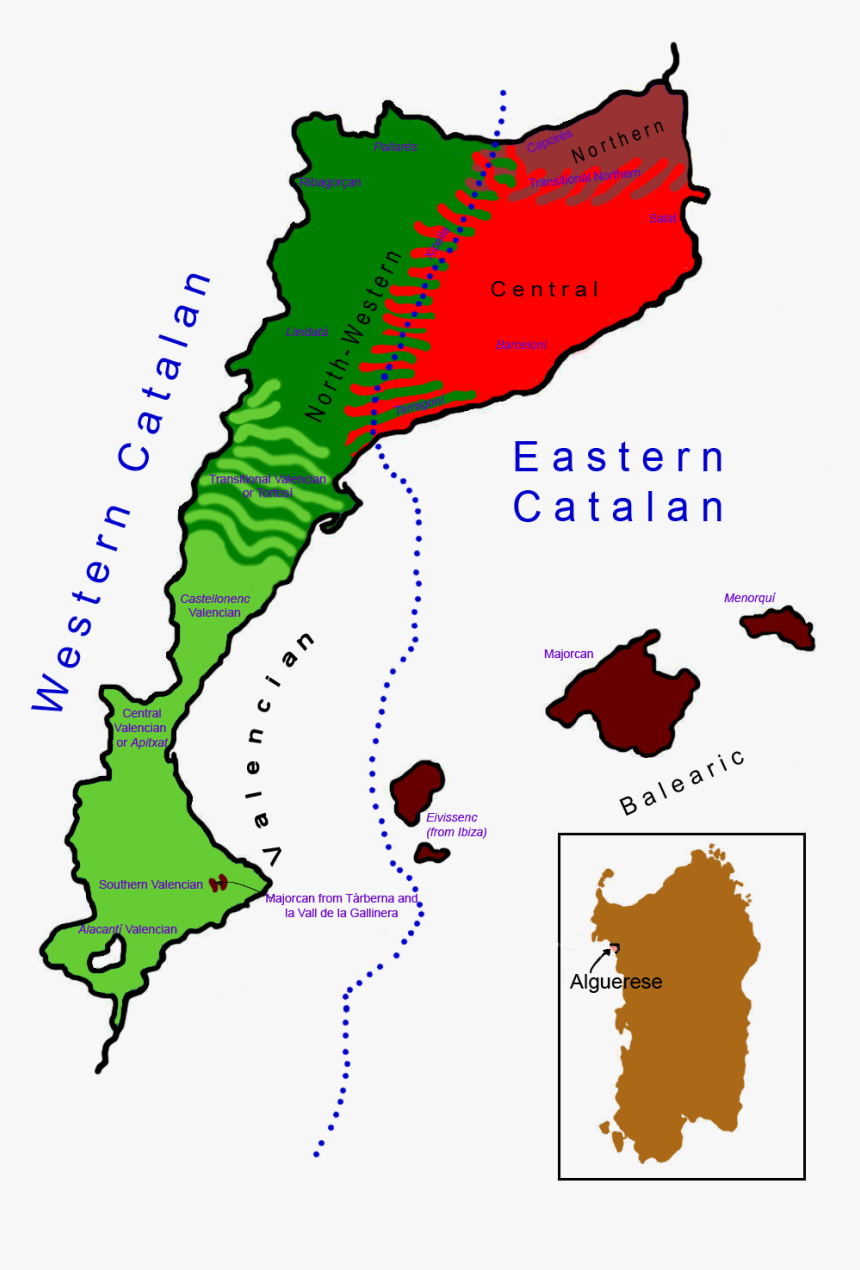 Map - Catalan Language Map, HD Png Download, Free Download