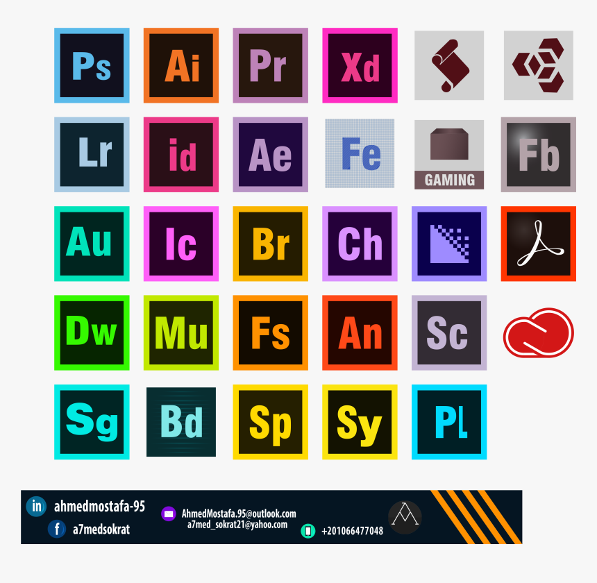 Adobe Products Icons - Website Icon Square Free, HD Png Download, Free Download