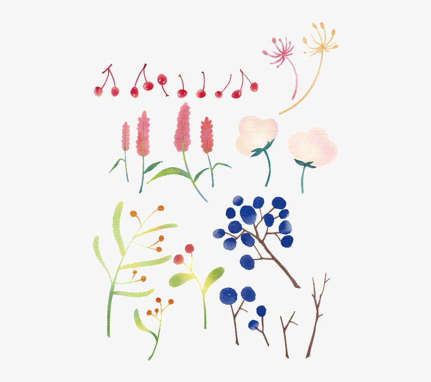 Flowers, Plants, Twig, Pattern, Background, Design, HD Png Download, Free Download