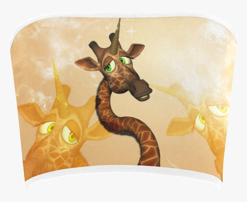 Cute Unicorn Giraffe Bandeau Top - Animal, HD Png Download, Free Download