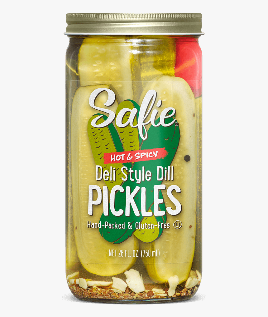 Safie Hot & Spicy Deli Style Dill Pickles 26 Fl Oz - Safie's Pickles, HD Png Download, Free Download