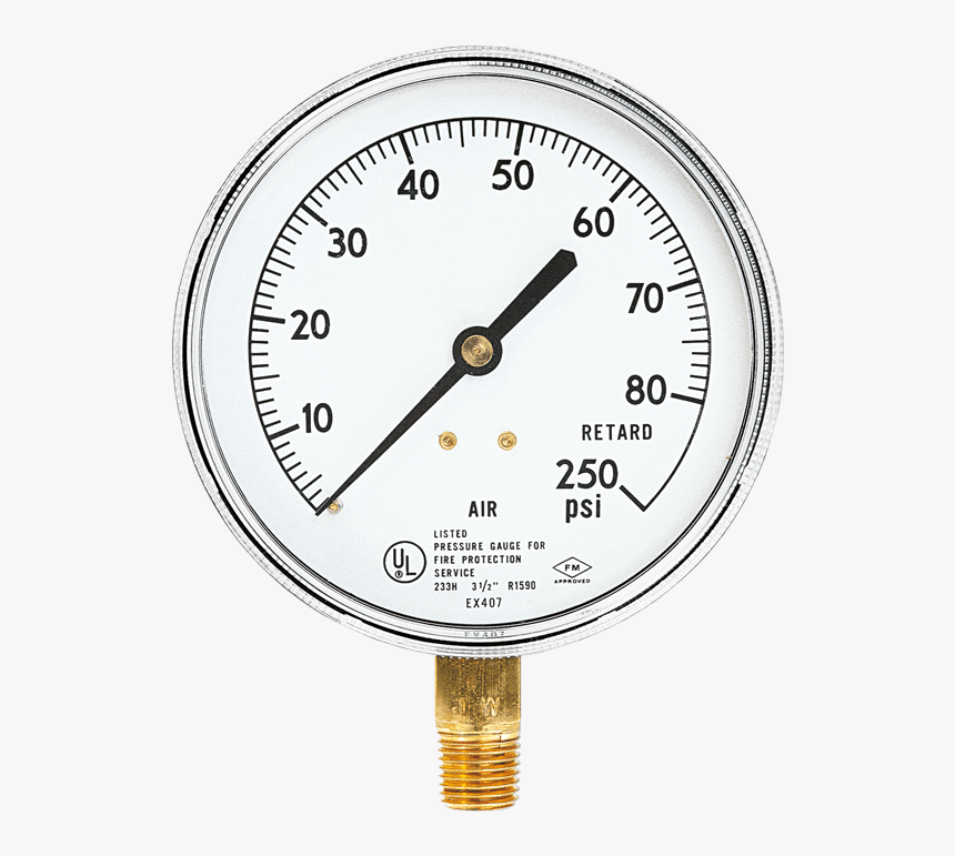 Air/water/retard Gauge, 0-80/250 Psi - Gauge, HD Png Download, Free Download