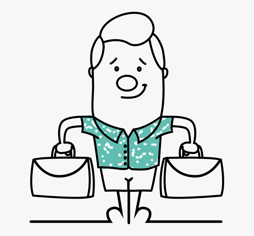 Man, Tourist, Briefcase, Suitcase, Shirt, Smile - Tourist Drawing Png, Transparent Png, Free Download