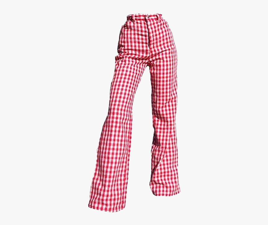 red and white gingham pants