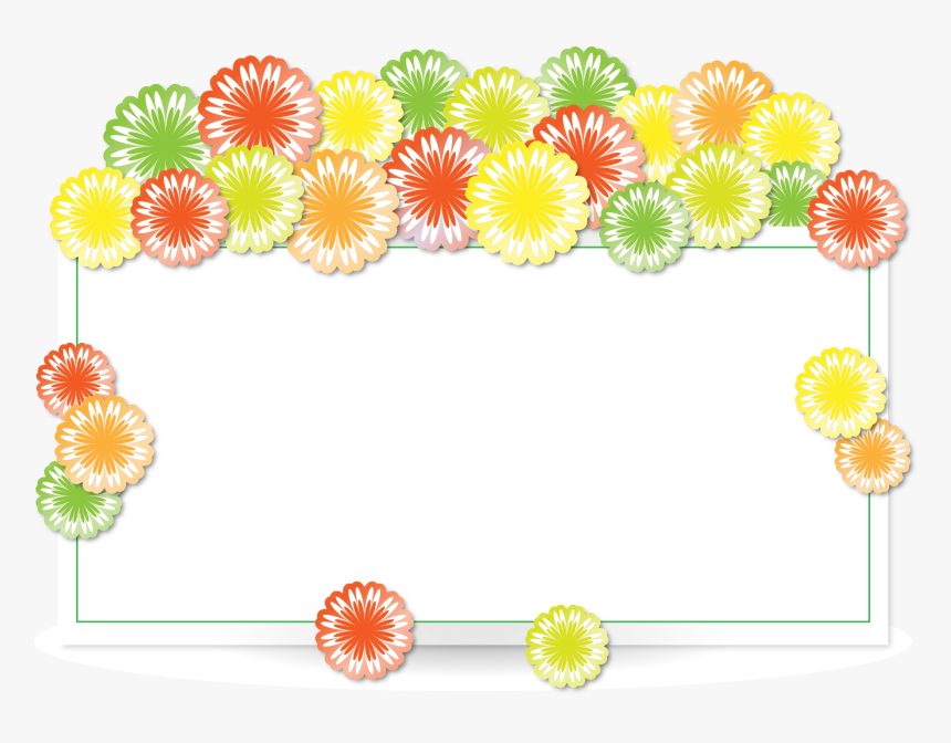 Frame, Border, Holder, Shape, Rectangle, Flower, Daisy - Flower Border Design Border Line Clipart, HD Png Download, Free Download