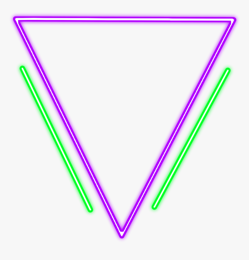 #neon #glow #triangle #purple #freetoedit #geometric - Neon Purple Triangle Frame, HD Png Download, Free Download