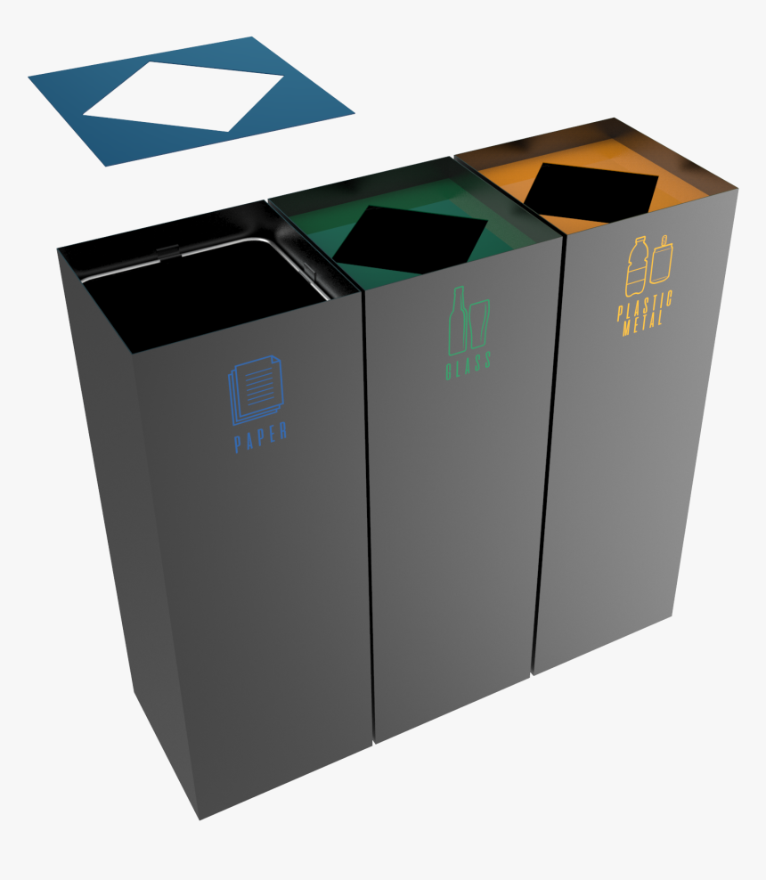 Urban Design Modern Recycling Bin Station - Bidoni Differenziata In Metallo Da Esterno, HD Png Download, Free Download