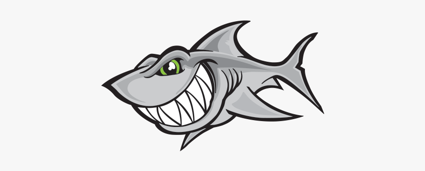 Clip Art Printed Vinyl Cartoon Shark - Cartoon Shark Decal, HD Png Download, Free Download