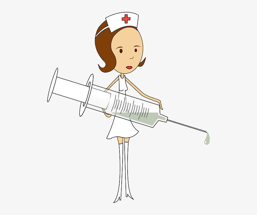 Woman Person Girl Syringe - Nurse Clipart Png, Transparent Png, Free Download