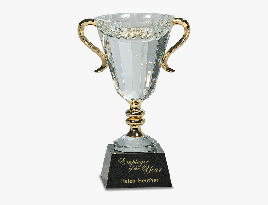 Crystal Cup With Gold Metal Handles On Solid Marble - Trophy With Engraving, HD Png Download, Free Download