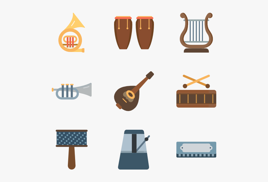 Color Musical Icons - Music Instrument Icon Png, Transparent Png, Free Download