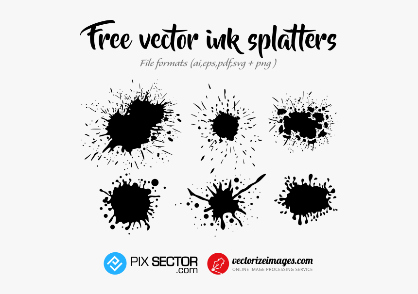 Free Vector Ink Splatter - Ink Splatter Vector Svg, HD Png Download, Free Download