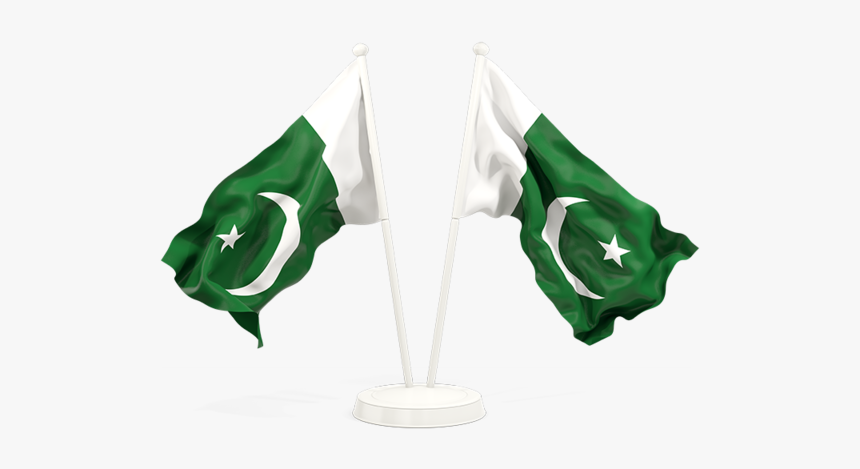 Two Waving Flags - Flag Of Pakistan Png, Transparent Png, Free Download