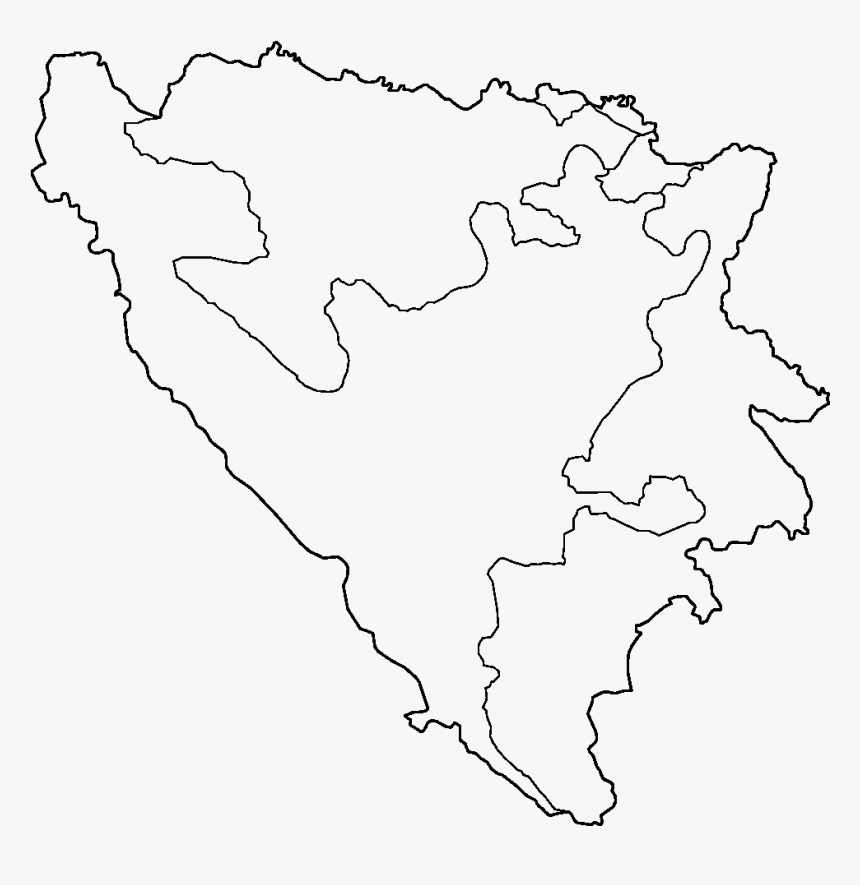 Bosnia And Herzegovina Districts Blank - Bosnia And Herzegovina Blank Map, HD Png Download, Free Download