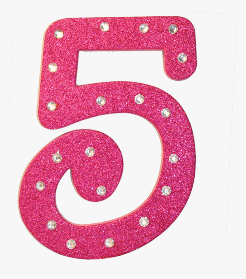 Pink Glitter Number 5, HD Png Download, Free Download