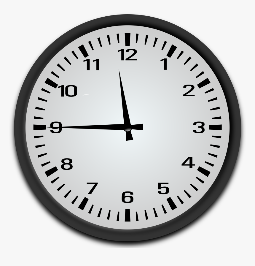 Quarter To 12 O"clock Clip Arts - Quarter To 9 Clock, HD Png Download, Free Download