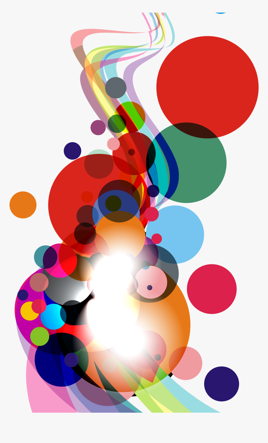 Colorful Round And Curve Abstract Background Vector, HD Png Download -  kindpng