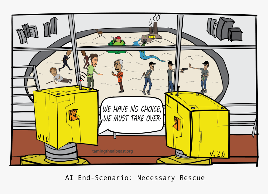 Ai End-scenario 3 Necessary Rescue Tamingtheaibeast - Cartoon, HD Png Download, Free Download