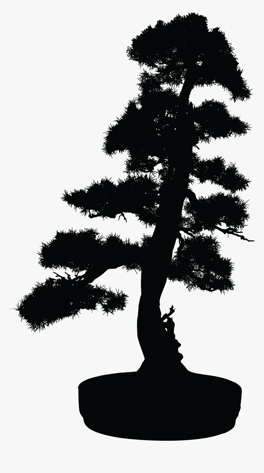 Bonsai Tree Silhouette Clip Art - Free Bonsai Silhouette Png, Transparent Png, Free Download