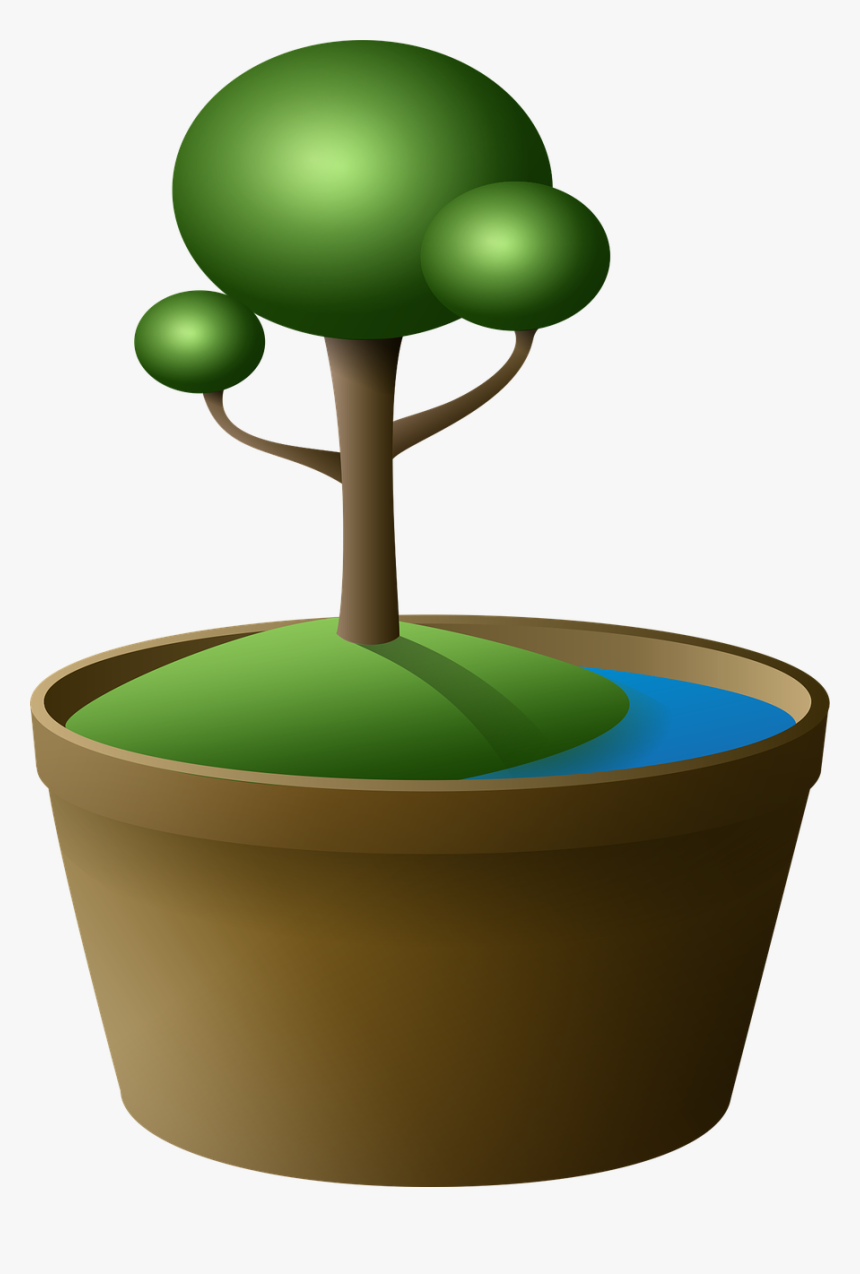 Island, Tree, Bonsai, Vase, Island, Green, Lake - Pngs ต้นไม้ การ์ตูน Png, Transparent Png, Free Download