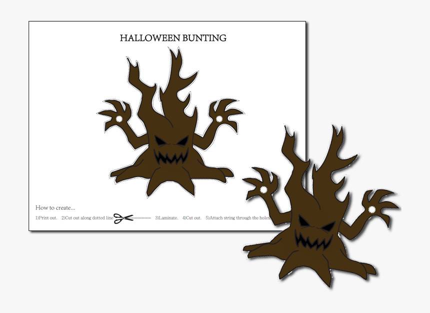 Use Spooky Tree Bunting For Halloween Party Décor - Illustration, HD Png Download, Free Download