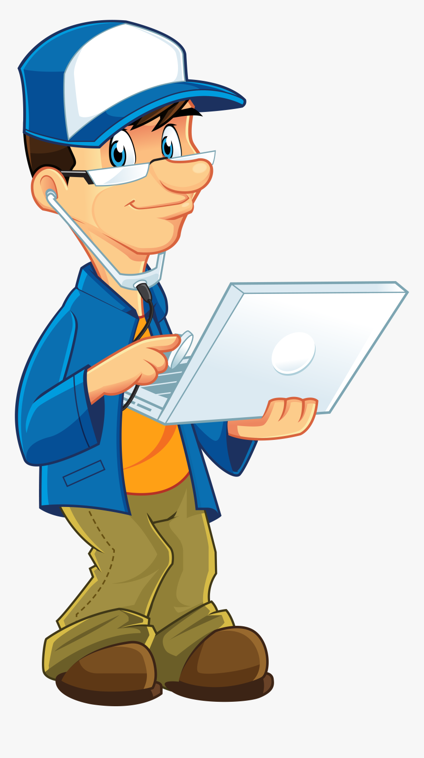 Computer Maintenance Personnel - Boy Carrying Laptop Clip Art, HD Png Download, Free Download