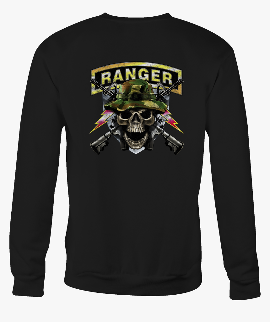 Us Army Crewneck Sweatshirt Ranger Skull Rifles Shirt - Skull Military Ranger, HD Png Download, Free Download