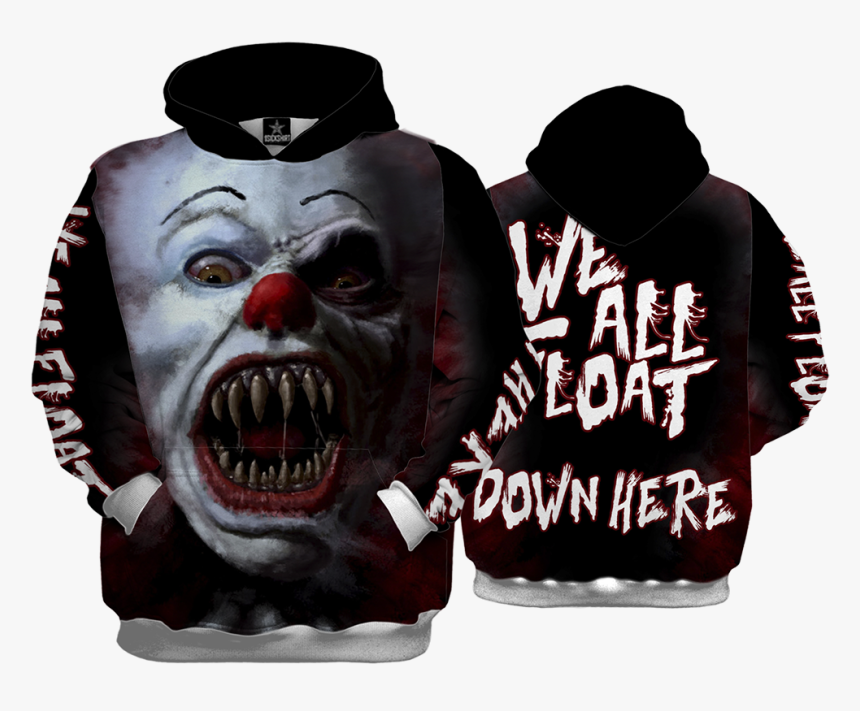 Evil Clown Hoody - We All Float Hoodie, HD Png Download, Free Download