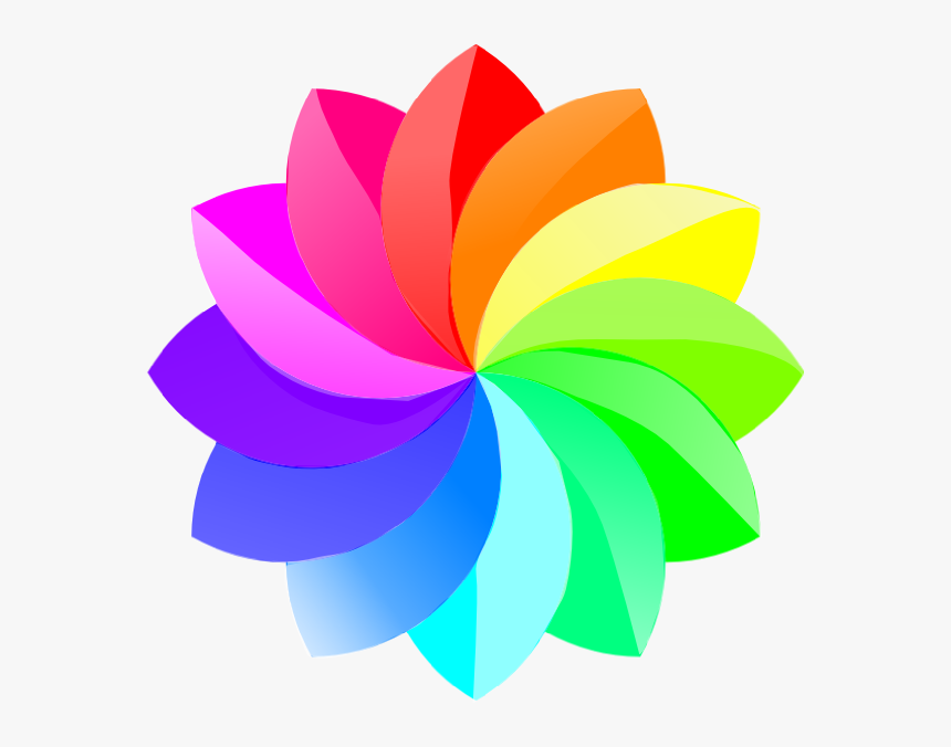 Shaded Rainbow Flower Svg Clip Arts - Rainbow Flower Clipart, HD Png Download, Free Download