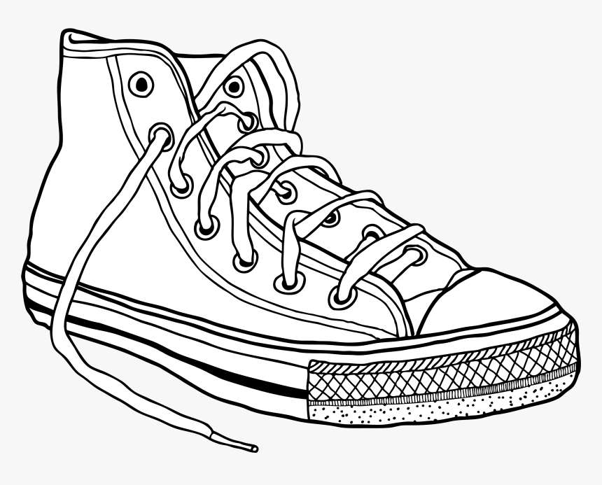 Converse Sneakers Drawing Clip Art - Converse Drawing Png, Transparent ...