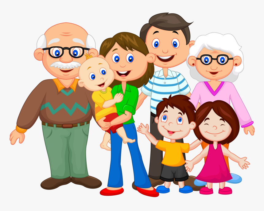Happy Family Cartoon Png - Clipart Extended Family, Transparent Png