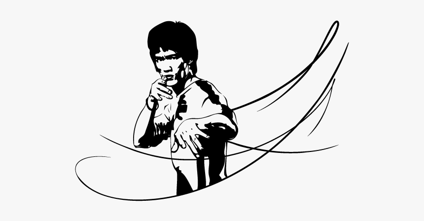 Sticker Decal Kung Fu Long Beach International Karate - Silhouette Bruce Lee Png, Transparent Png, Free Download