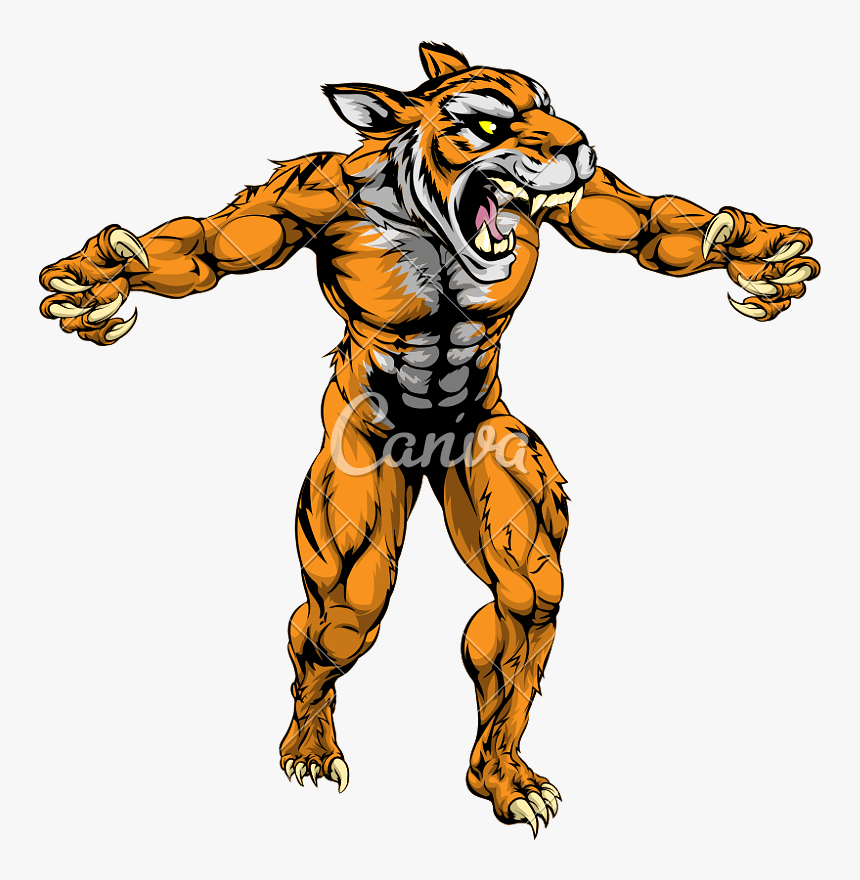 Tiger Scary Sports Mascot - Scary Tiger, HD Png Download, Free Download