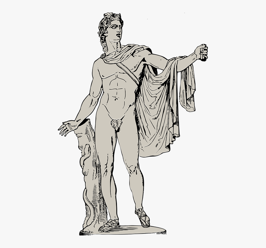 Standing,line Body,human Drawing,fictional Character,black - Ancient Greek Body Vector, HD Png Download, Free Download