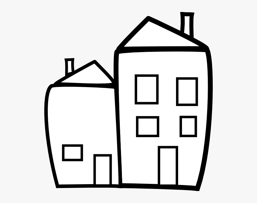 Apartment Clipart School Building - Apartment Building Clipart Black And White, HD Png Download, Free Download