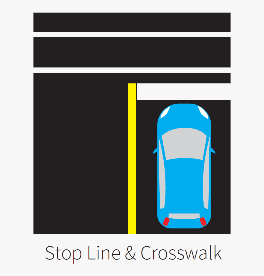 Stop Line And Crosswalk - Pavement Markings Meaning, HD Png Download, Free Download