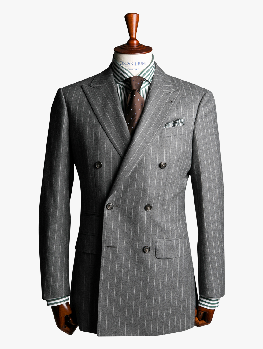 Grey Pinstripe Double Breasted Suit, HD Png Download, Free Download