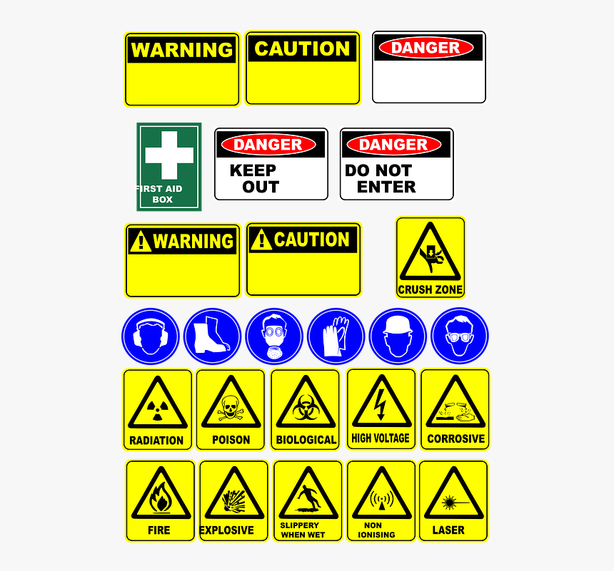 DANGER SYMBOLE Health And Safety Signs Stickers Office ATELIER PUB 6no 